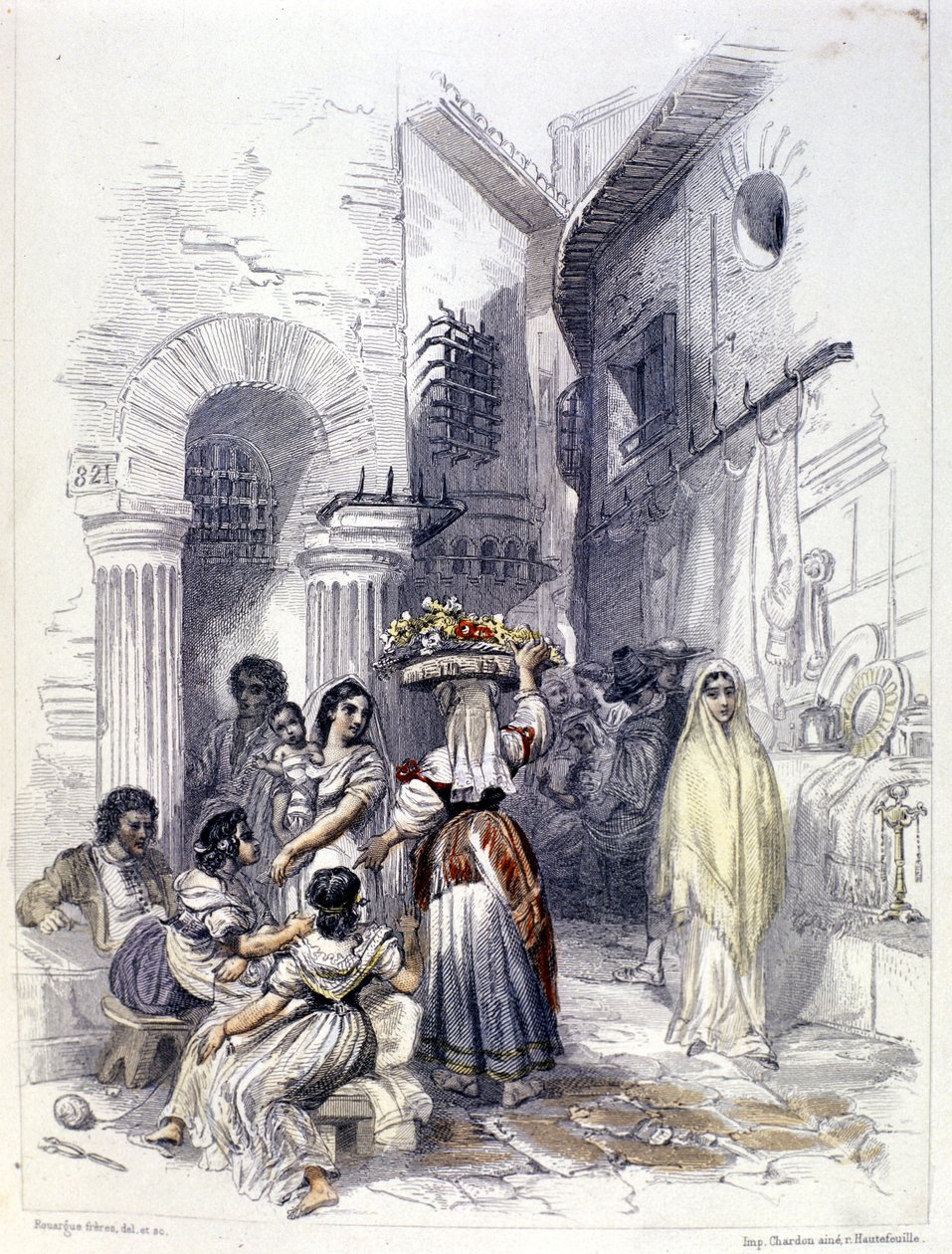 Vista do gueto de Roma em 1830. de Unknown artist