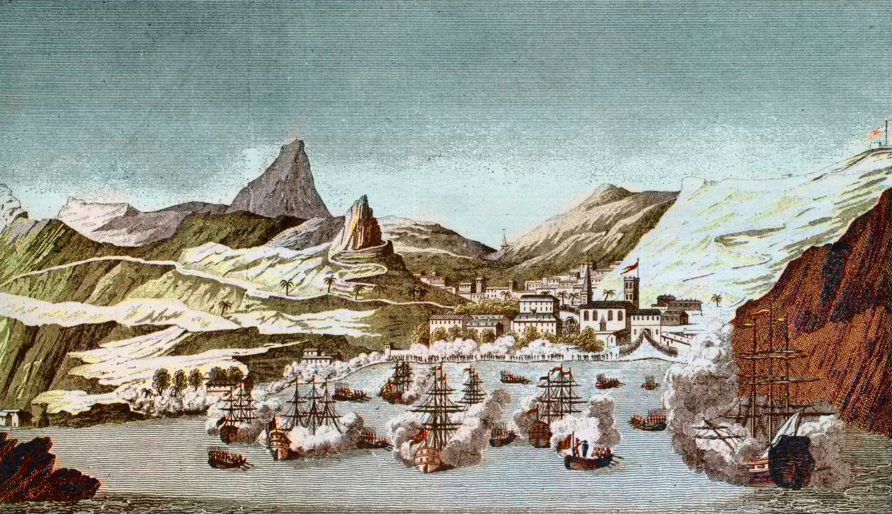 Vista da ilha de Santa Helena (Vista da ilha de Santa Helena) Gravura do século XIX de Unknown artist