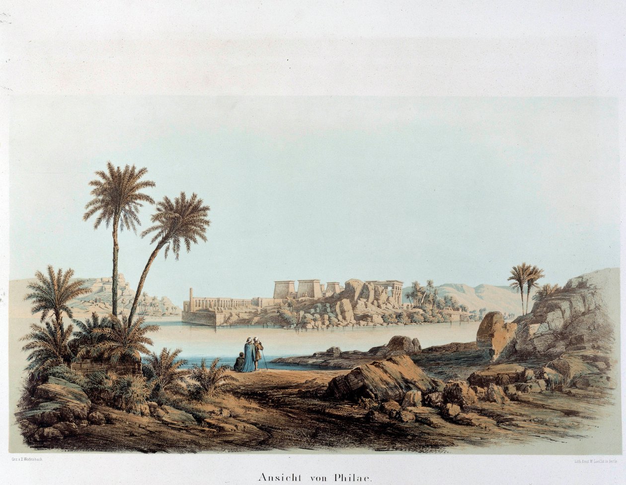 Vista da ilha de Filae no Egipto. Paris do século XIX, Colégio da França de Unknown artist
