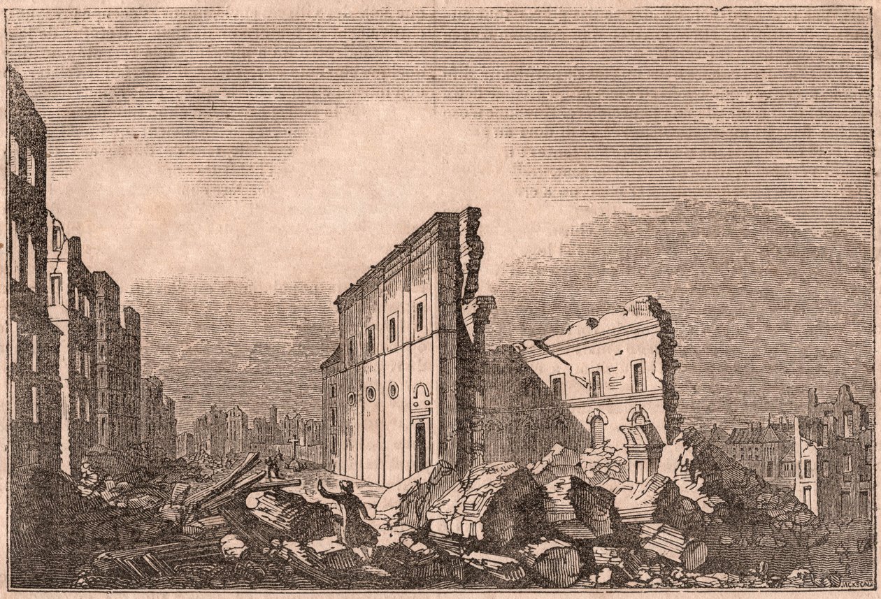 Vista, de, a, ruínas, de, st paul, após, a, 1755, terremoto, lisboa, portugal de Unknown