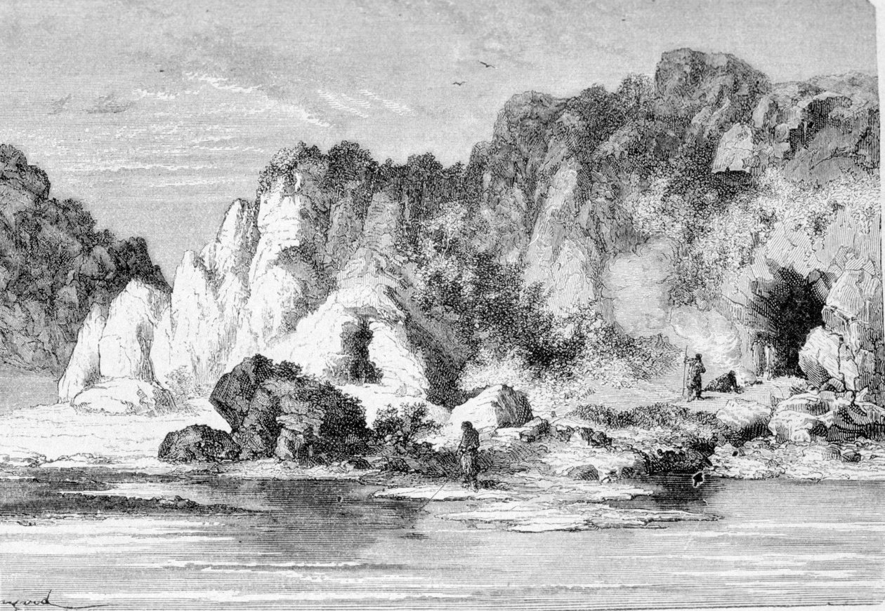 Aldeia da Idade das Renas (Paleolítico Superior), grutas de Furfeez. de Unknown artist