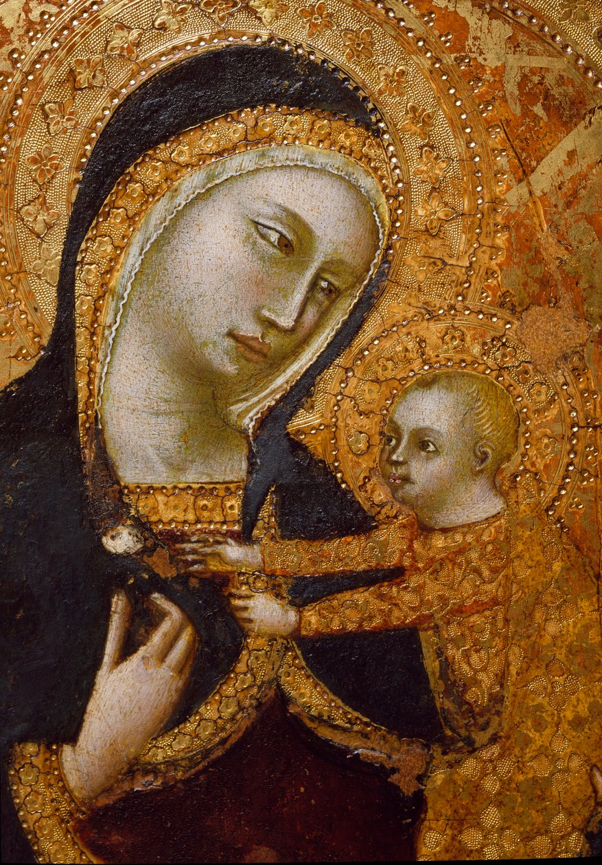 Virgem da Humilite Pintura em madeira anónima - Século XIV - Dim 32,5x19,5 cm Museu de Assis do Tesouro da Basílica de São Francisco. Coleção Perkins de Unknown artist