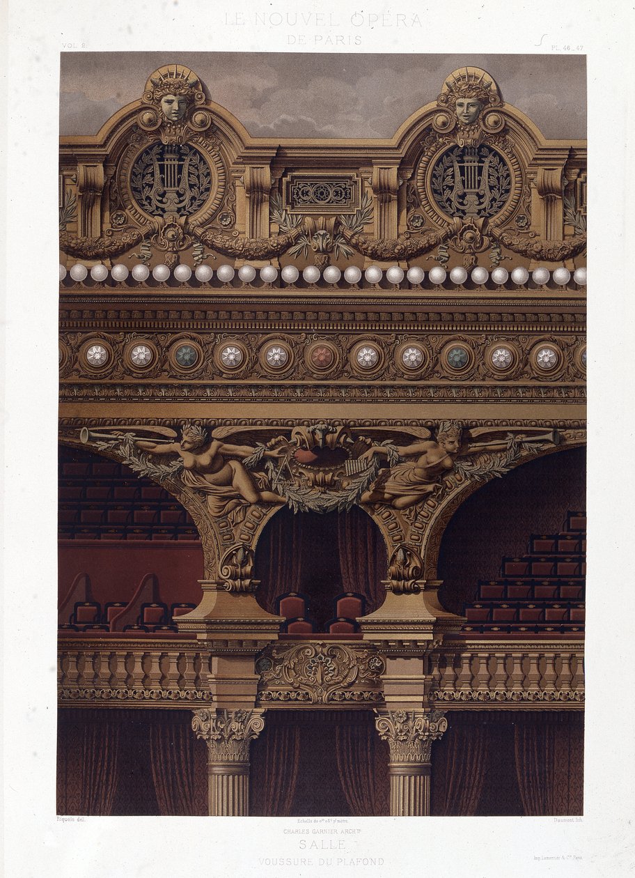Voussure do teto da Ópera Garnier - cromolitografia, final do século XIX de Unknown artist