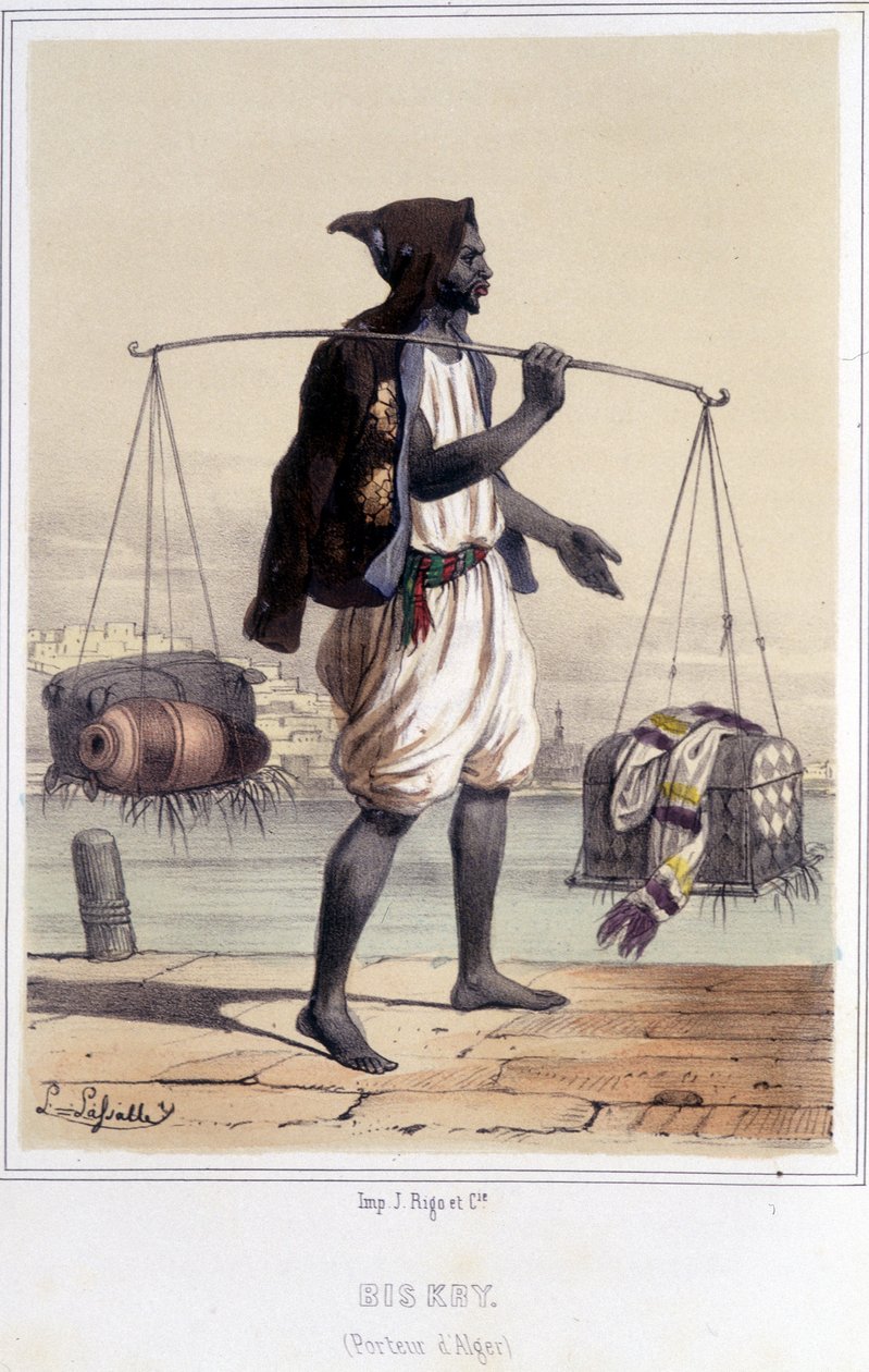 Portador de água em Argel durante a segunda metade do século XIX. de Unknown artist
