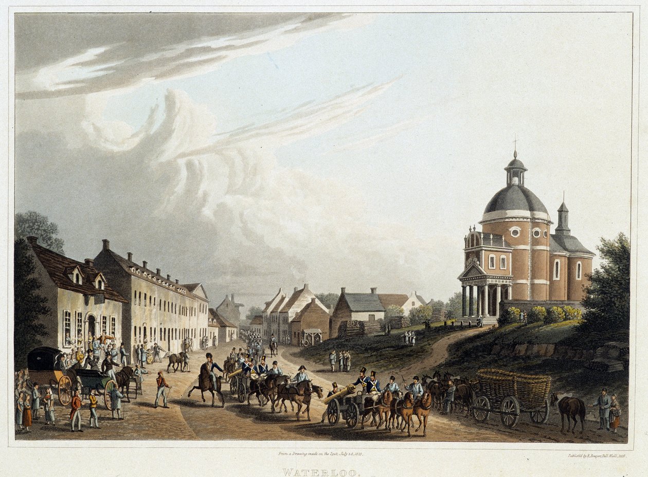 Waterloo: comboio de canhões franceses de volta da frente, 24 de julho de Unknown artist