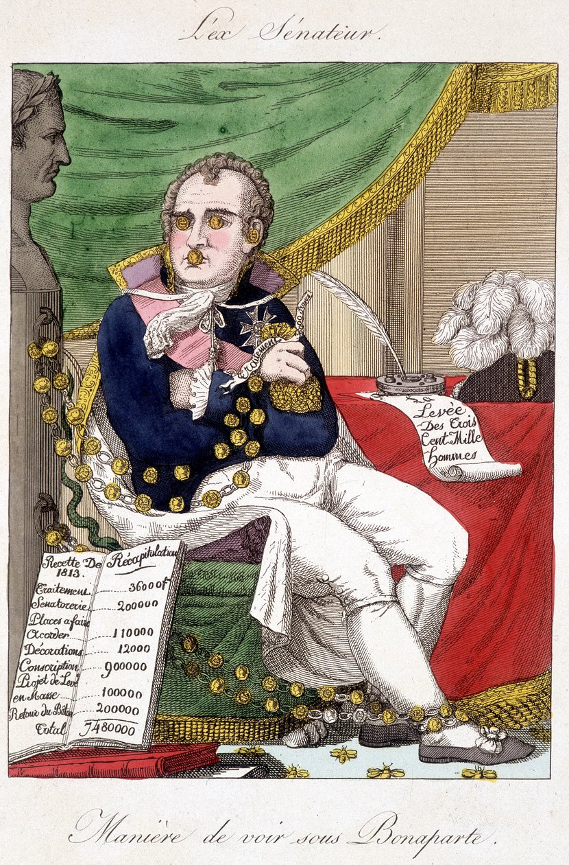 Modo de ver sob Bonaparte: gastos militares - caricatura de Unknown artist