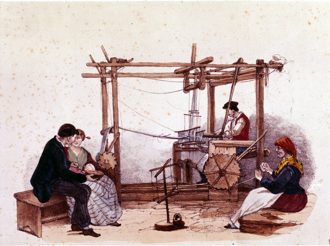 Tecelagem no século XIX. de Unknown artist