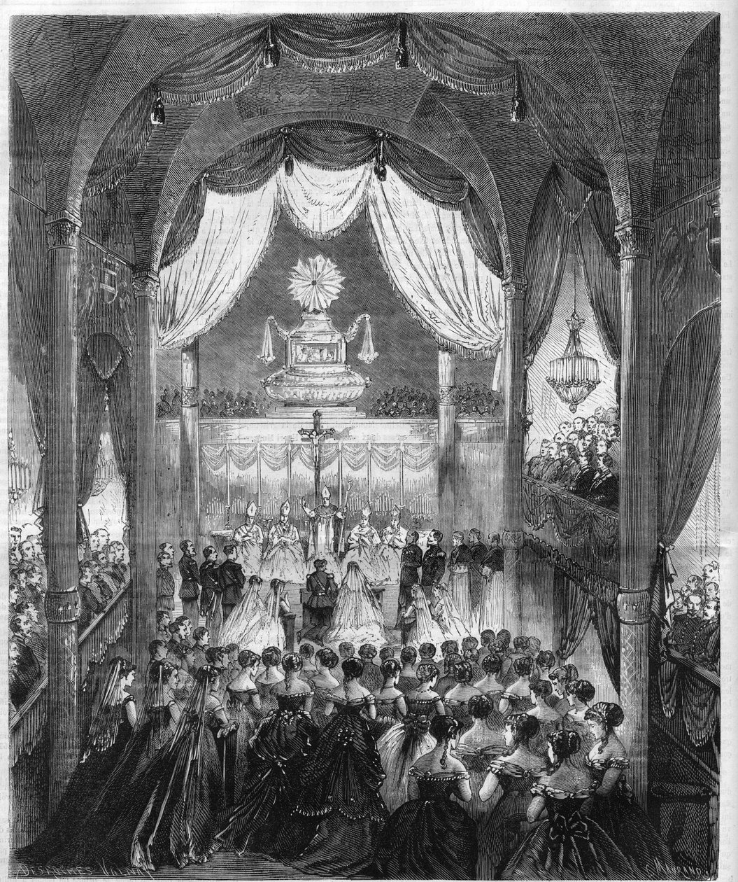Cerimônia de casamento do Príncipe Humbert I Príncipe da Itália (Umberto I de Unknown artist