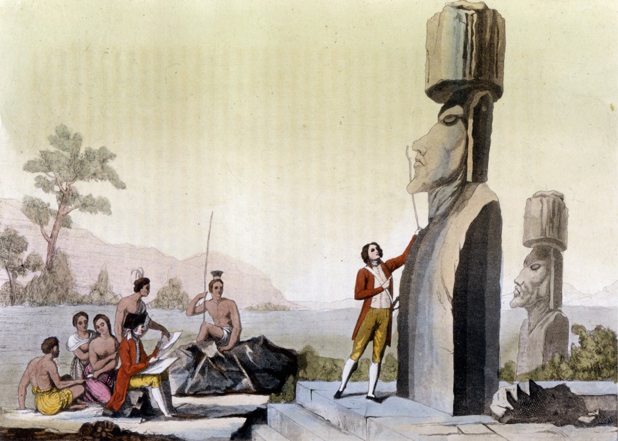 Westerners (incluindo Jean-Francois Galaup, Conde de La Perouse (Jean Francois Laperouse de Unknown artist