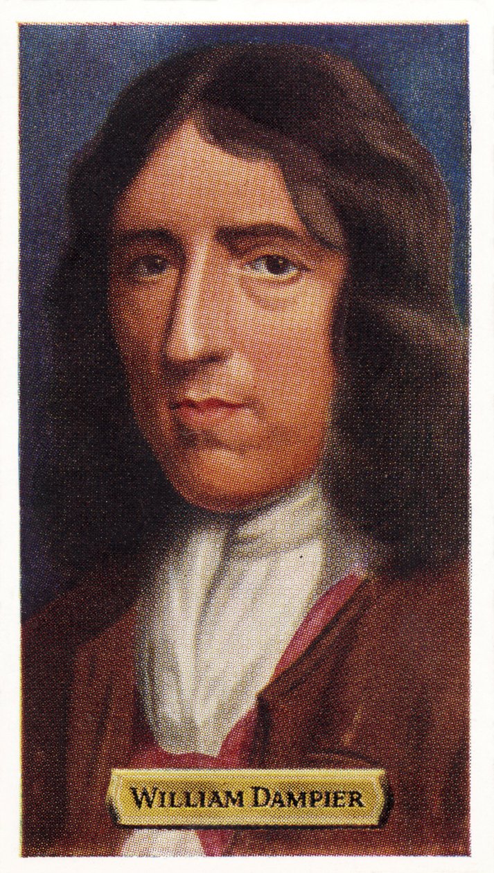 William Dampier, capitão de mar e explorador inglês. (imprimir) de Unknown artist