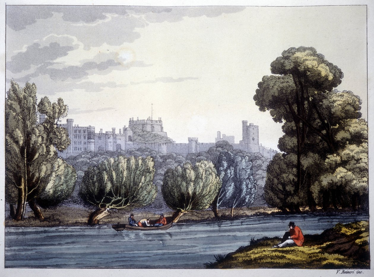 Castelo de Windsor no Tamisa. de Unknown artist