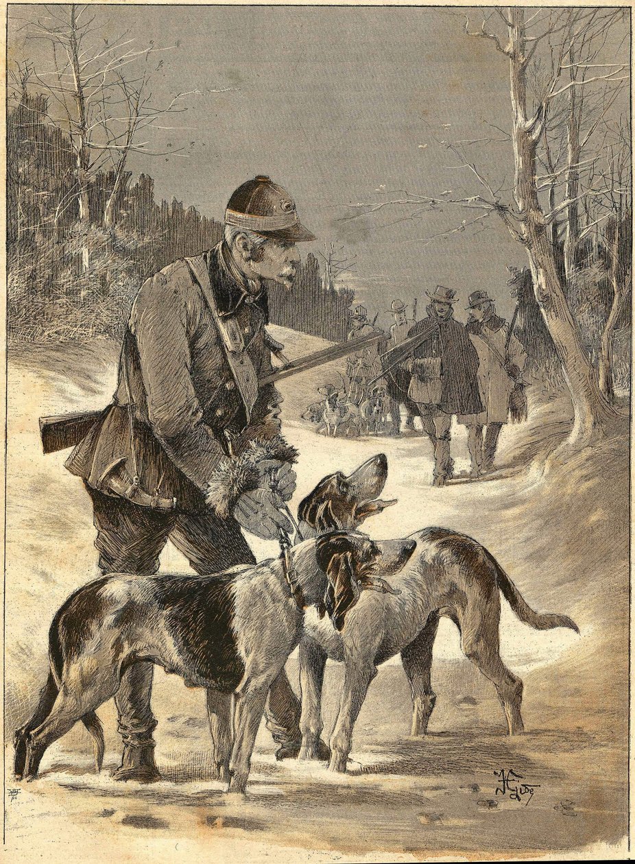 Caça à madeira depois da aguarela de Gide. 1892. de Unknown artist