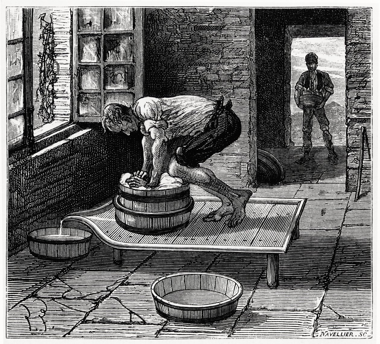 Trabalho do tomme por um queijeiro de Auvergne - em "Les merveilles de l