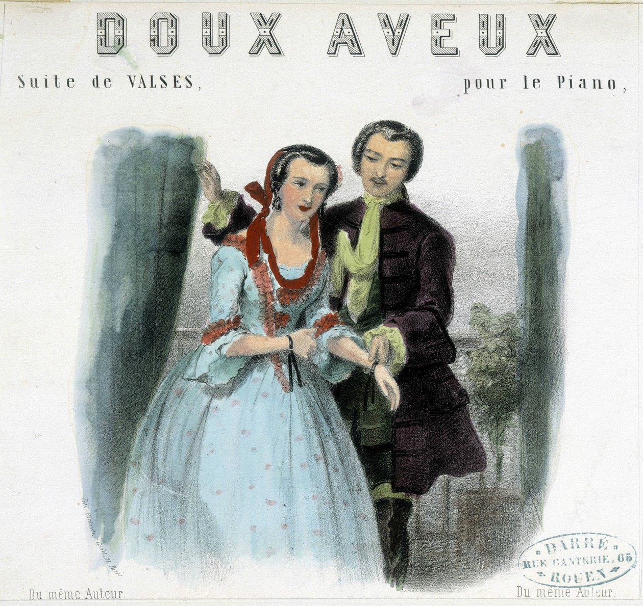 Um jovem a cortejar uma jovem mulher, Deb. Século XIX de Unknown artist