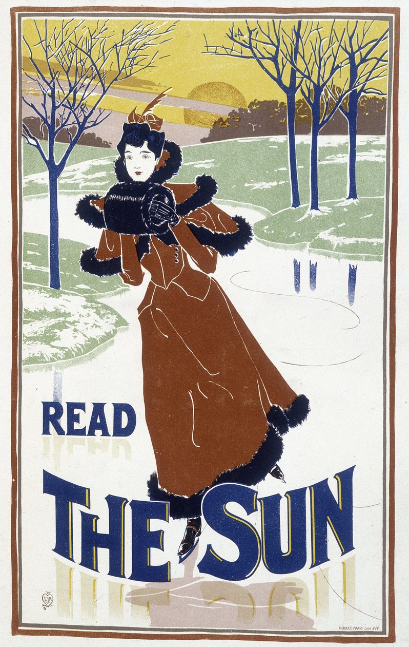 Patinagem feminina jovem - anúncio para o jornal "O Sol". de Unknown artist