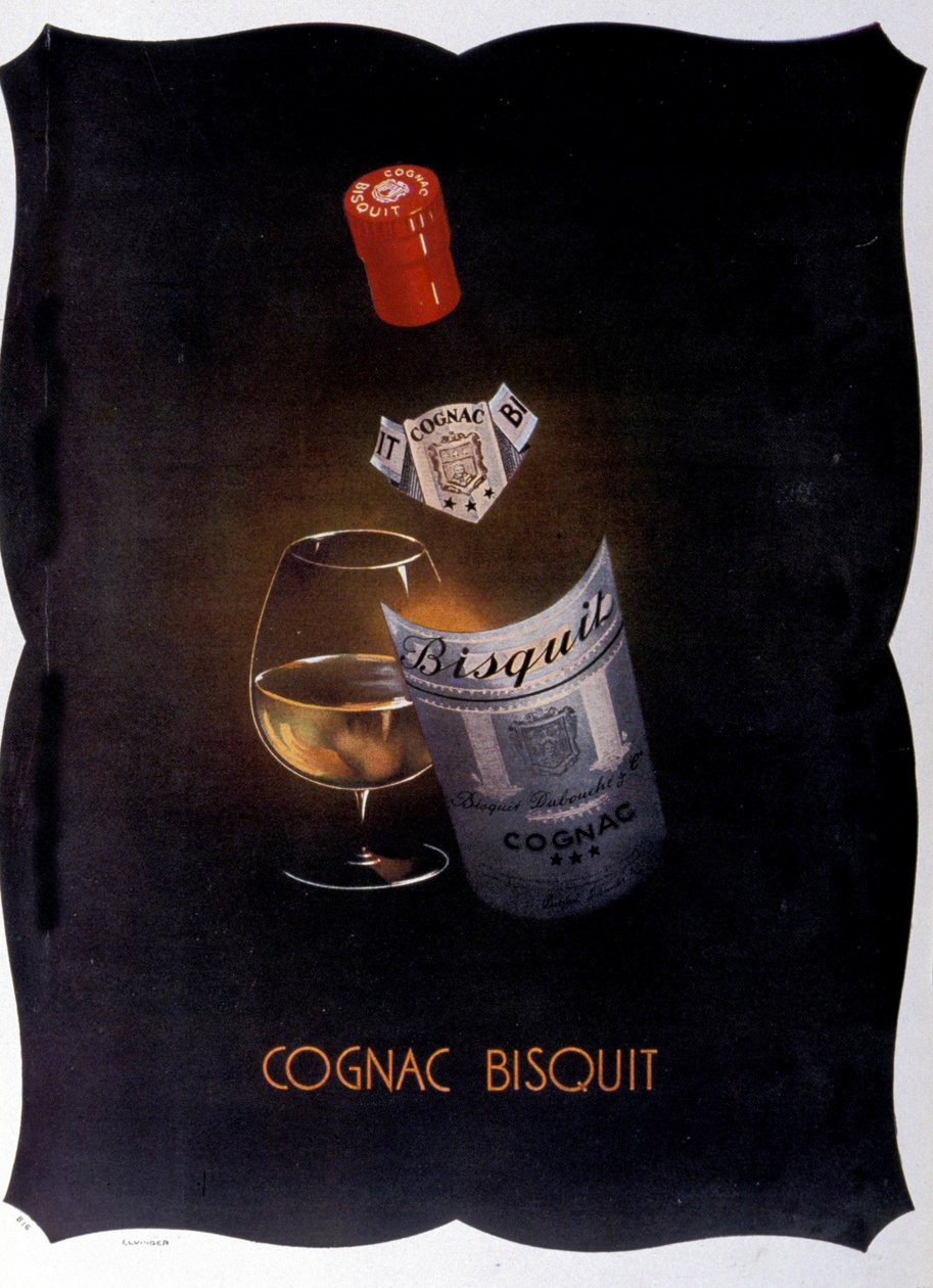 cartaz publicitário do Cognac Bisquit. 1932. de Unknown artist