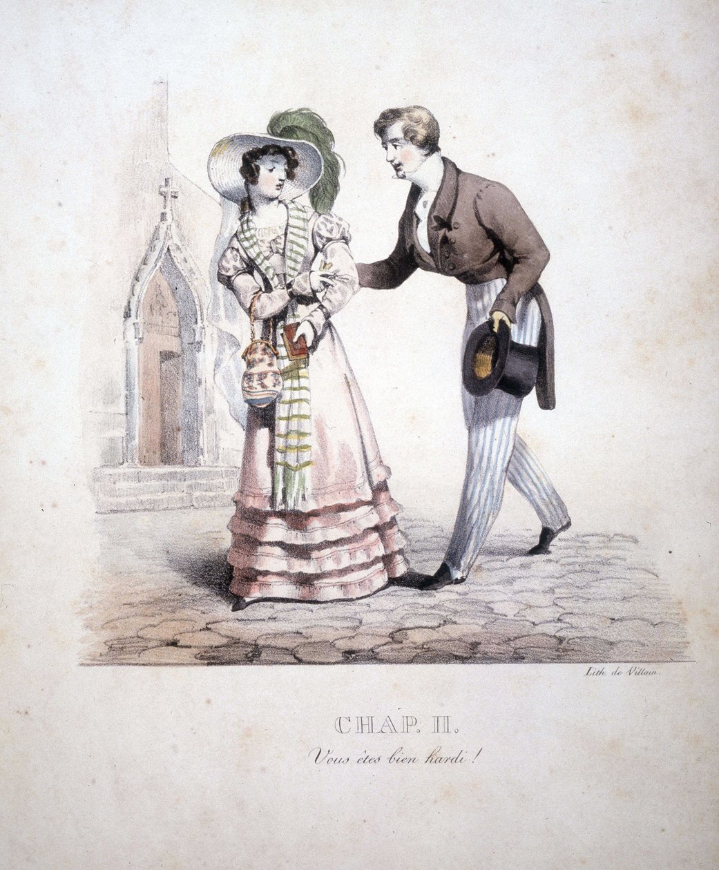 como uma cena representando um casal, "Vocês são muito ousados..." de Unknown artist
