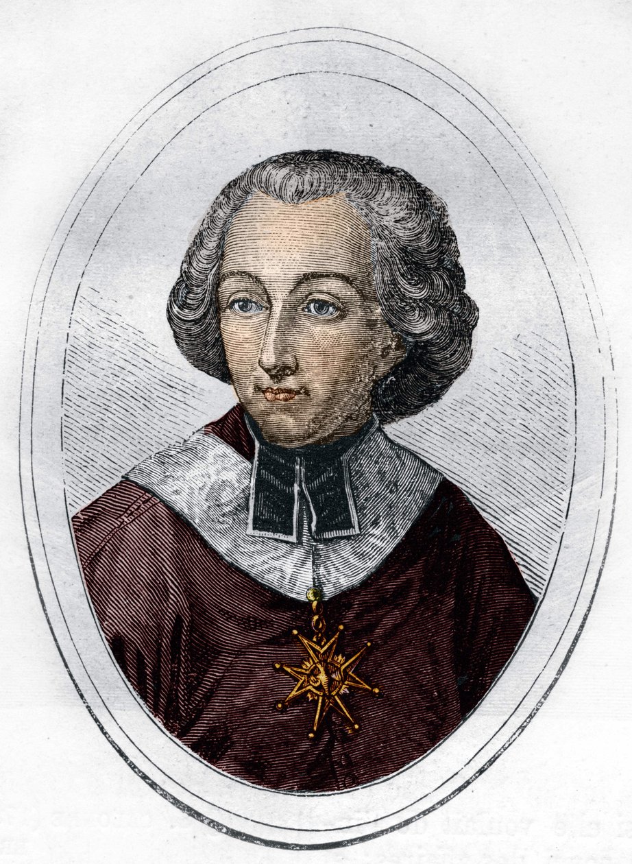 Retrato Etienne de Loménie de Brienne (1727-1794), prelado e político francês. Gravura de 1866. de Unknown artist
