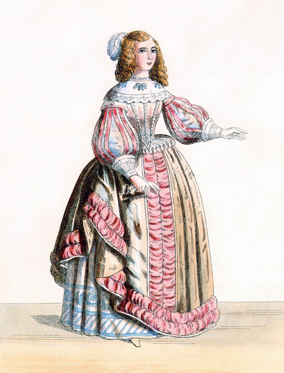 retrato de Catarina de Bragança (1638-1705), rainha consorte do rei Carlos II de Inglaterra. gravura de 1860. de Unknown artist