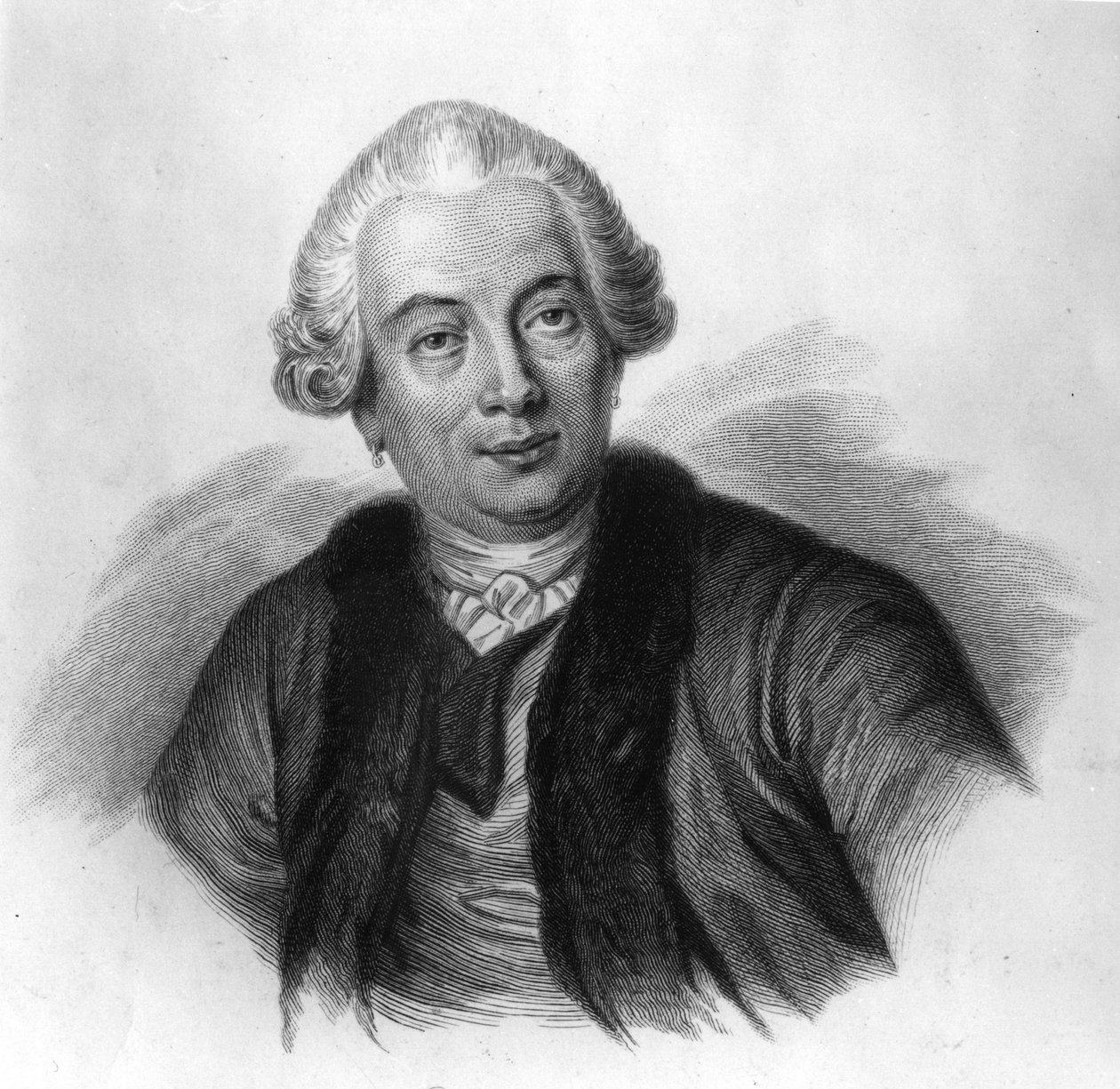 Retrato de Claude Bourgelat 1712-1779, fundador da primeira escola veterinária do mundo. Gravura do século XIX. de Unknown artist