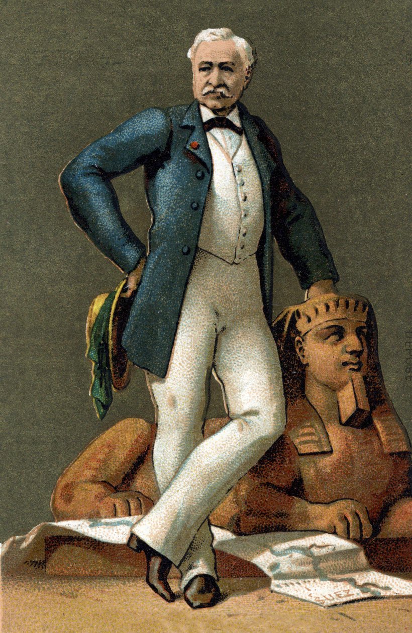 retrato de Ferdinand de Lesseps (1805-1894), diplomata e administrador francês, em 1885. de Unknown artist