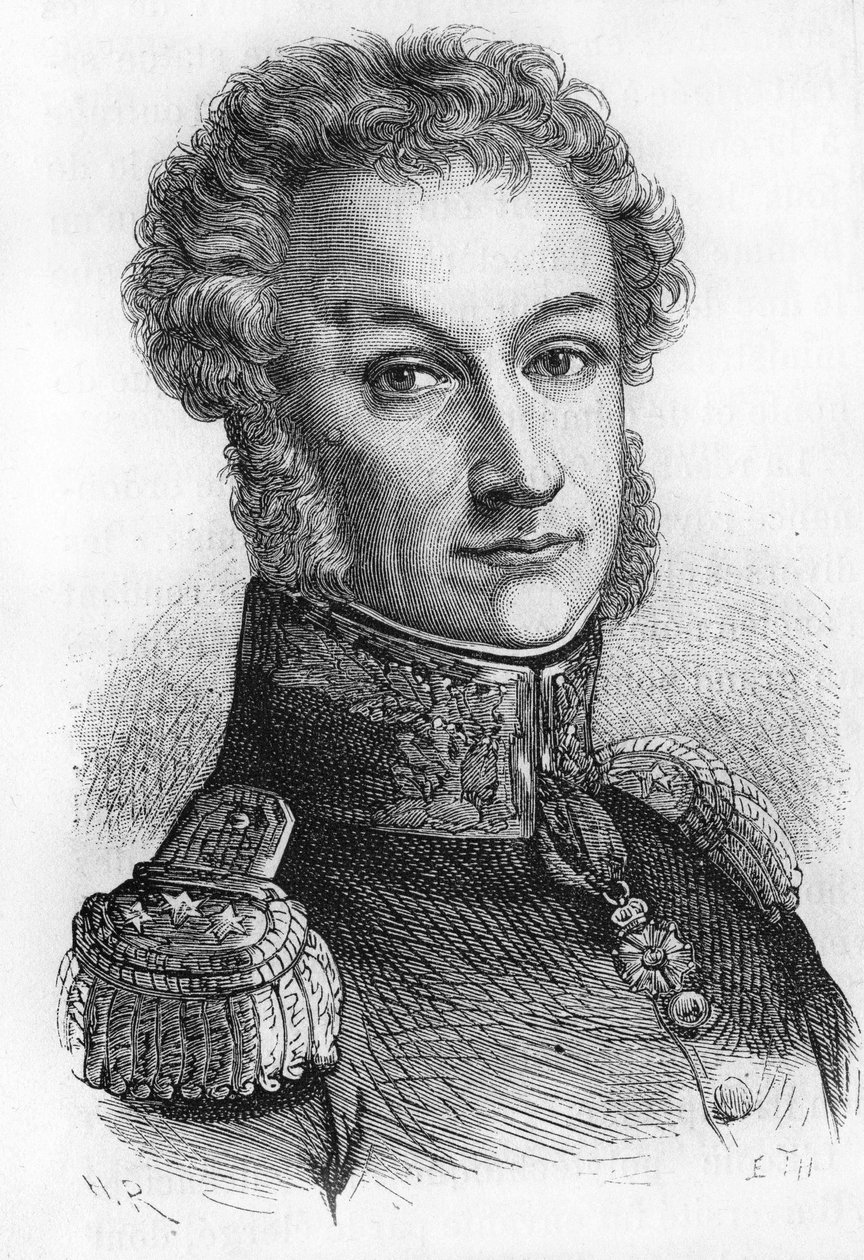 Retrato do General Cambronne.Viccount Cambronne.French General (1770 a 1842). de Unknown artist