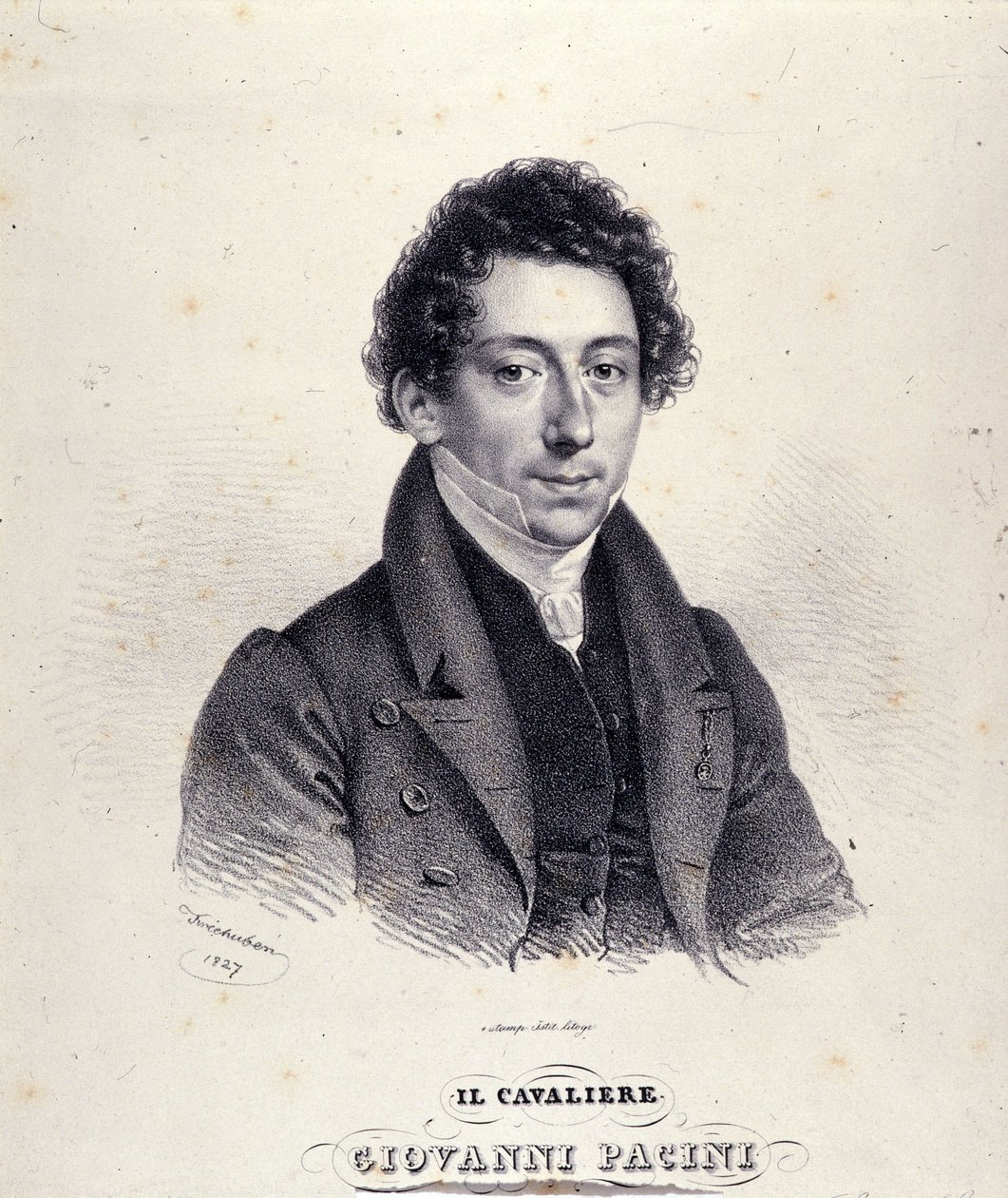 retrato de Giovanni Pacini, compositor italiano (1796-1867). de Unknown artist