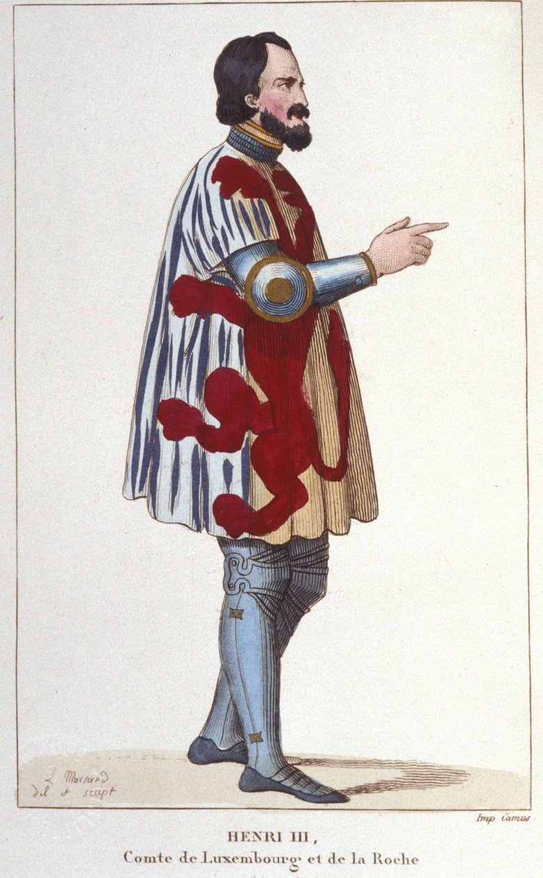 Retrato de Henrique III Conde de Luxemburgo (1247 - 1284). Gravura de 1830. de Unknown artist