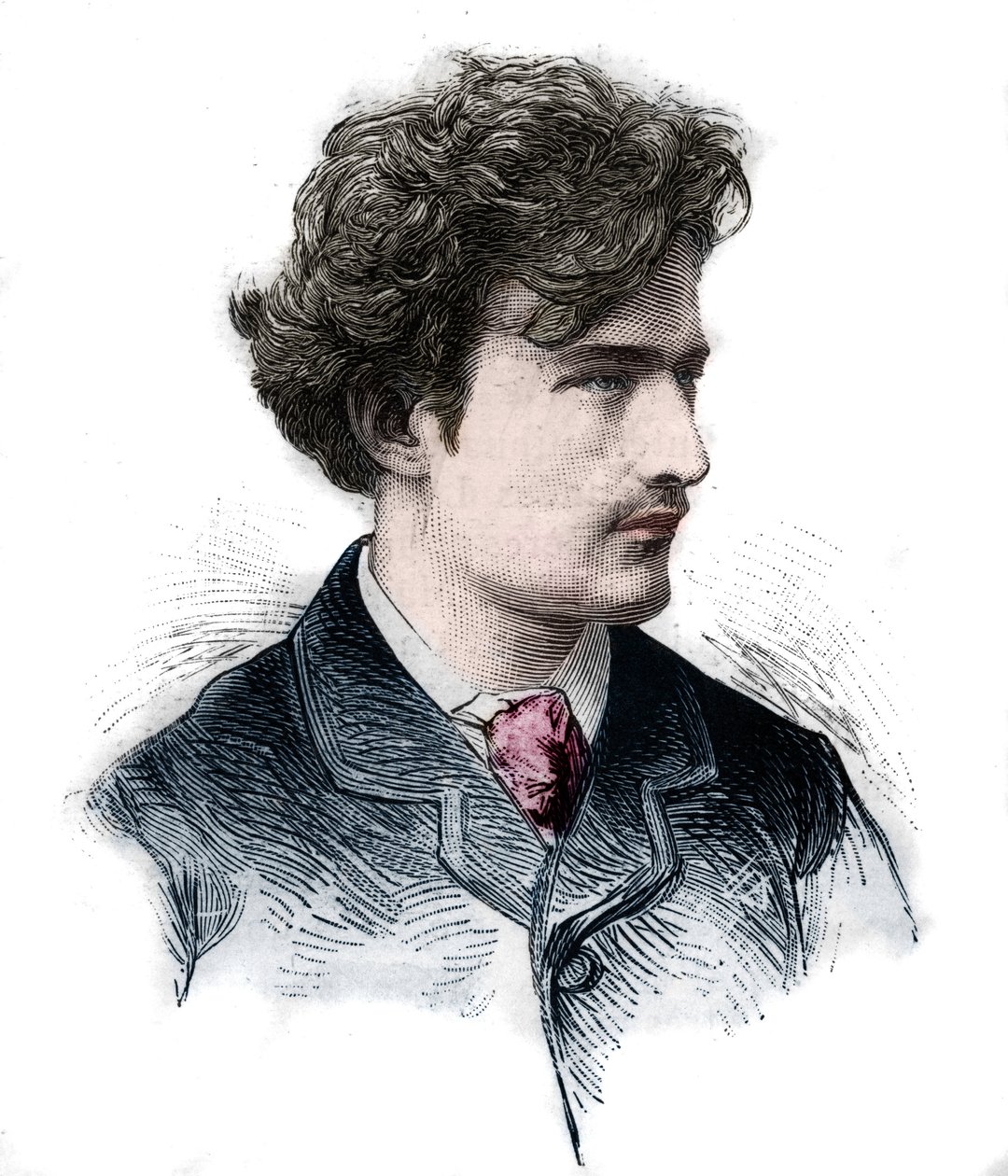 Retrato de Ignacy (Ignace) Paderewski (1860-1941), pianista, compositor, político e diplomata polaco. Gravura de 1889. de Unknown artist
