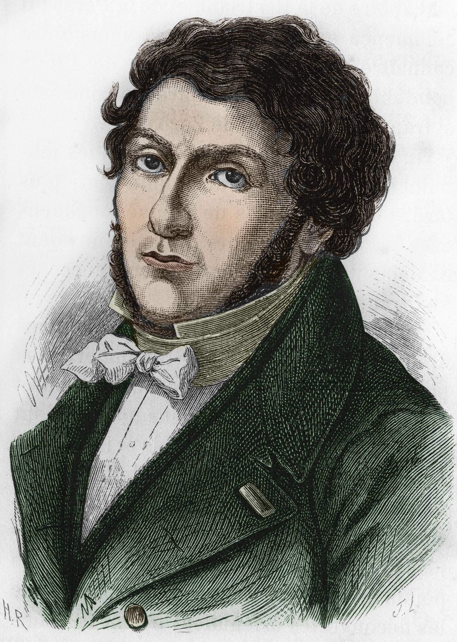 Retrato de Jean François (Jean-Francois) Champollion chamado Champollion o Jovem Egiptólogo Francês (1790 a 1832). de Unknown artist