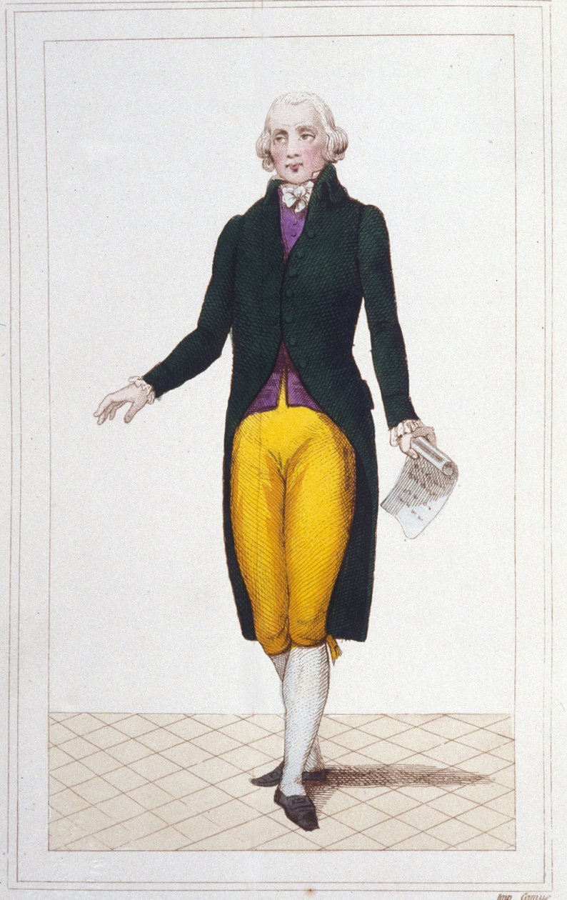 Retrato do político francês Jean Marie Roland de La Platière (1734-1793) gravura de 1830. de Unknown artist