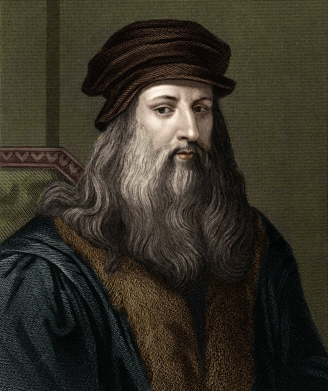Retrato de Leonard de Vinci (1452-1519) (Leonardo da Vinci), pintor italiano. de Unknown artist