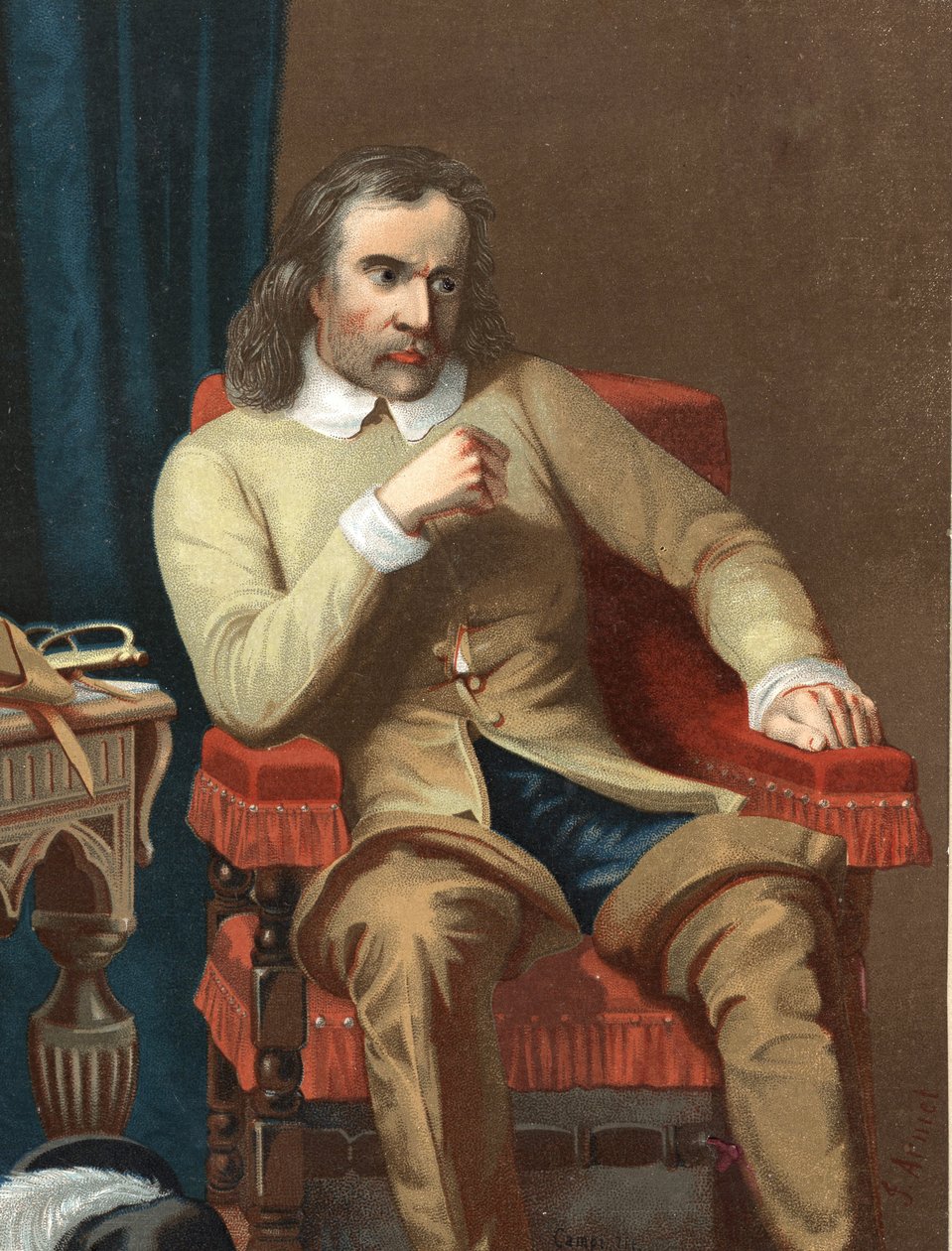 retrato de Olivier Cromwell. estadista inglês (Huntingdon de Unknown artist