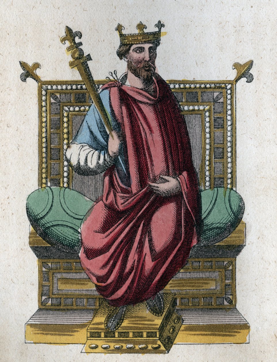 retrato de Otto I também conhecido como Otto o Grande (912-973) Santo Imperador Romano (Otto I do Santo Império Otomano o Grande) - gravura de "Usos e Costumes de Todos os Povos do Universo. Ou melhor, a História da de Unknown artist