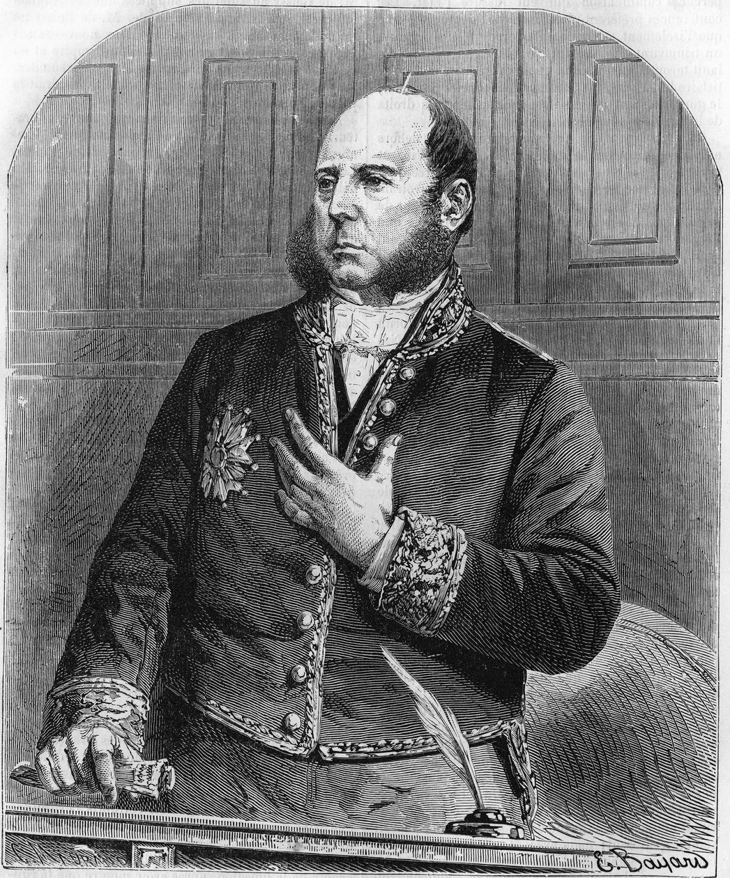 retrato de Pierre Jules Baroche na legislatura em 1861. Político francês (1802 a 1870). de Unknown artist