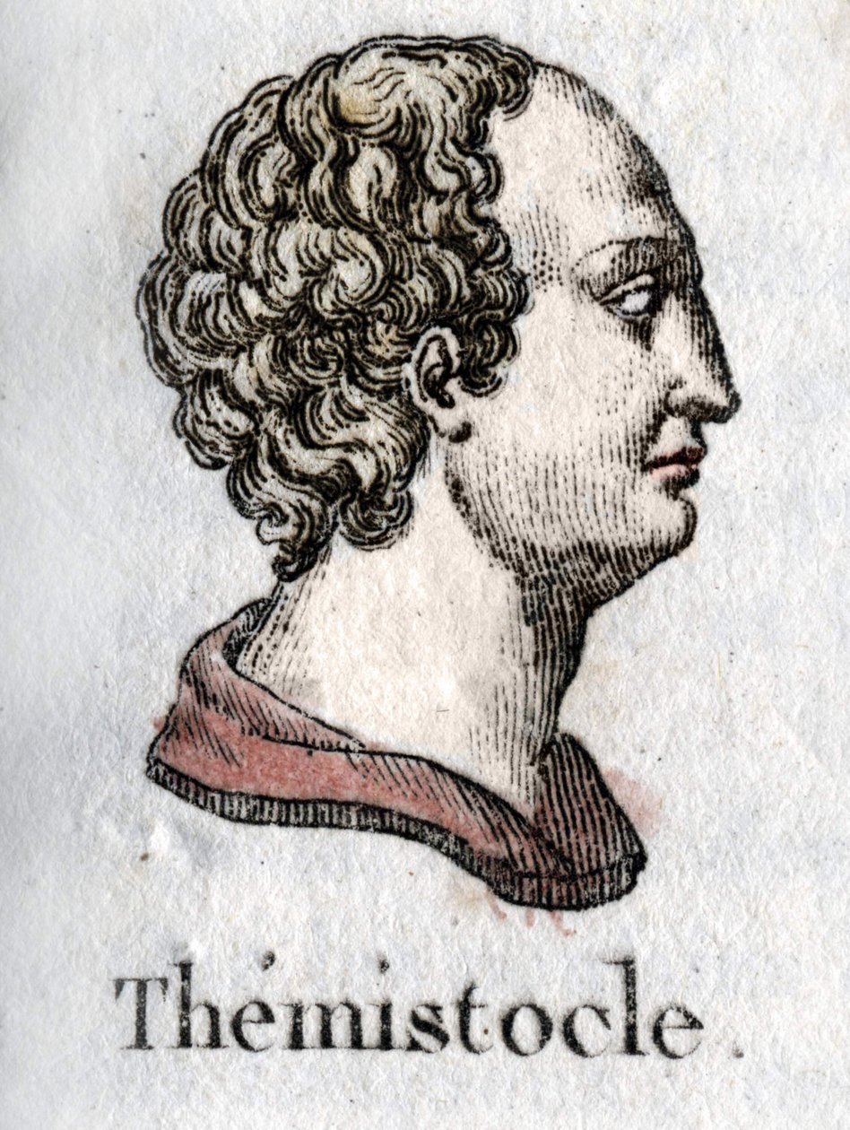retrato de Themistoklês. em grego Themistoklês estadista e ateniense geral (v. 525 a.C. a v. 460 a.C.) Gravura de 1822. de Unknown artist