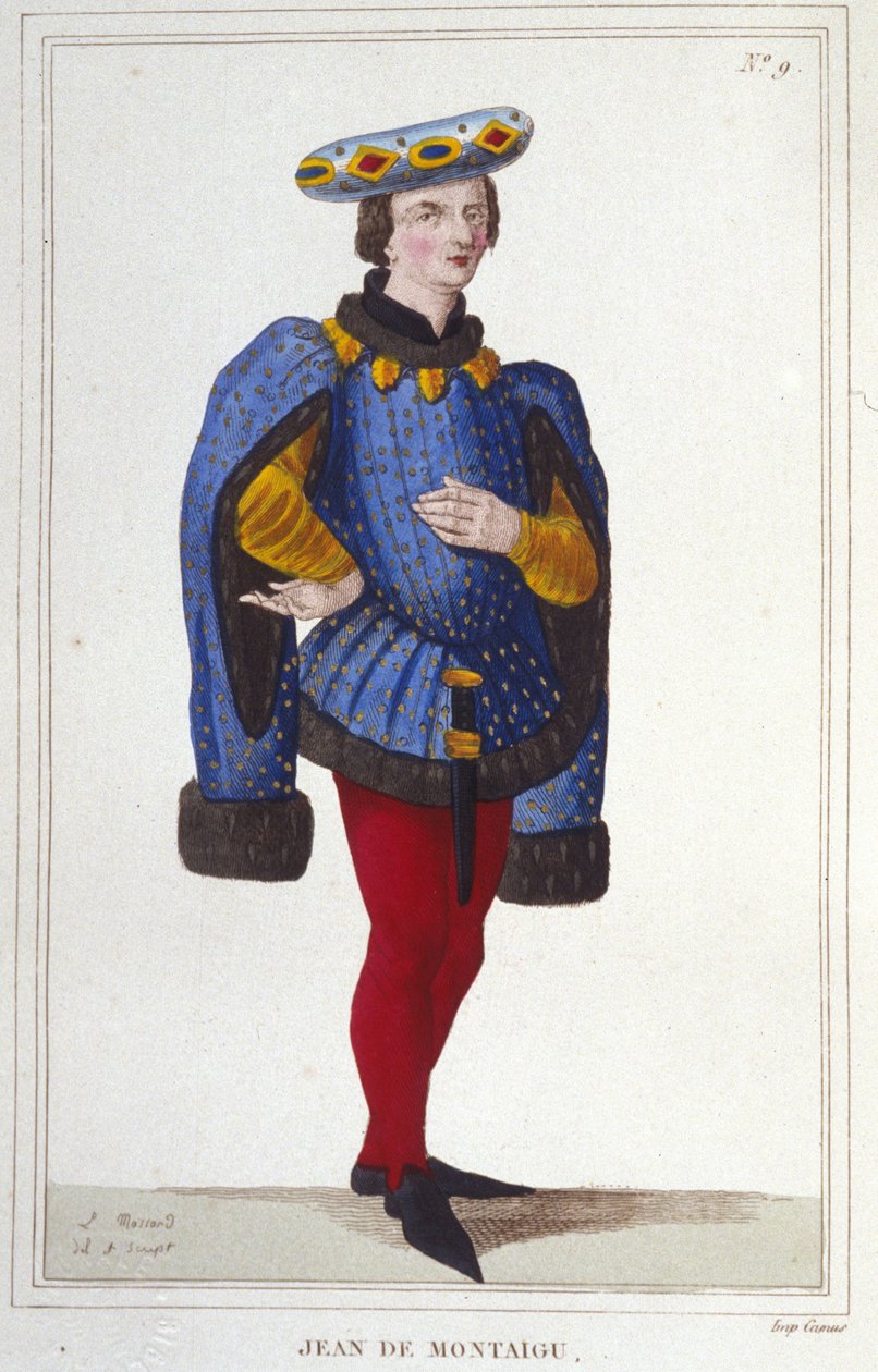 retrato de ou Jean de Montaigu. estadista francês (1349 a 1409). Superintendente de Finanças em 1388. gravura de 1830. de Unknown artist