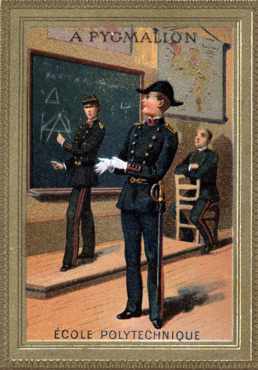 estudantes da Ecole Polytechnique. Cromolitografia. Fim do século XIX. de Unknown artist