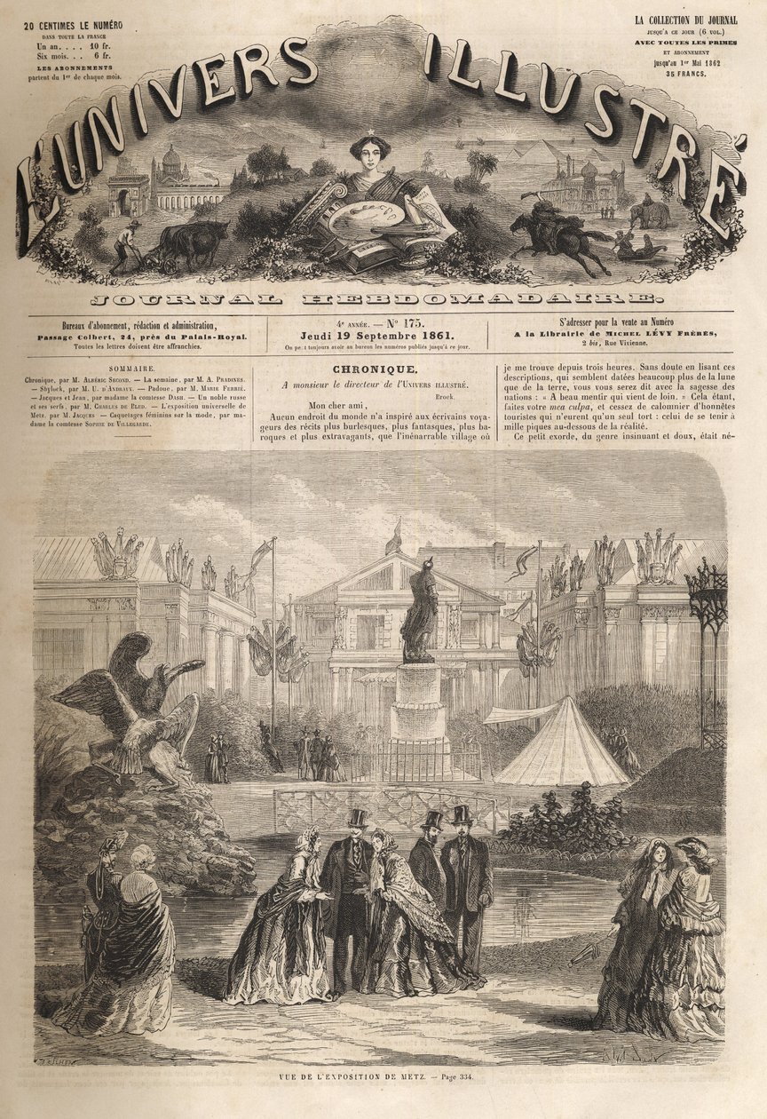 a Exposição Internacional de 1861 em Metz - A Exposição Mundial de Metz - a mundialmente famosa de 1861 de Unknown artist