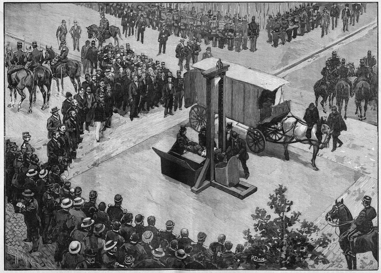 a execução do anarquista Caserio, em Lyon, em 1894. de Unknown artist