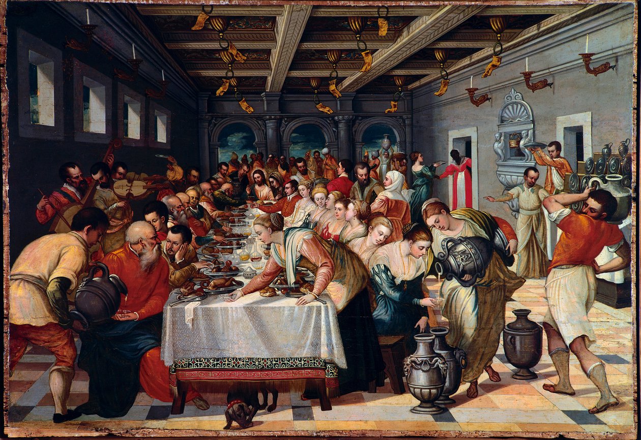 o casamento de Caná Os personagens são vetus no Venetian de Unknown artist