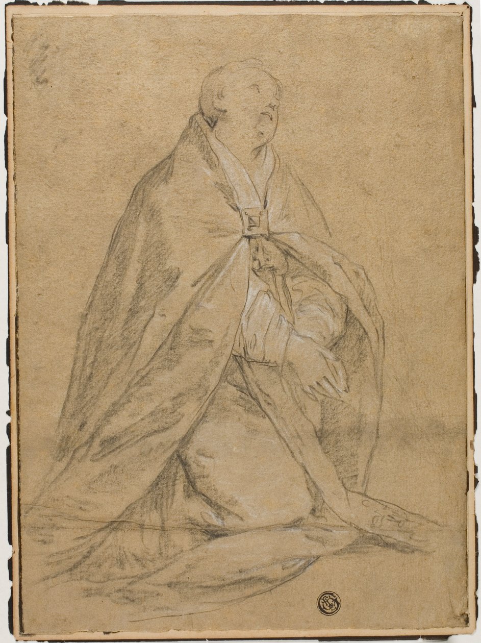 Santo eclesiástico ajoelhado de Unknown Florentine