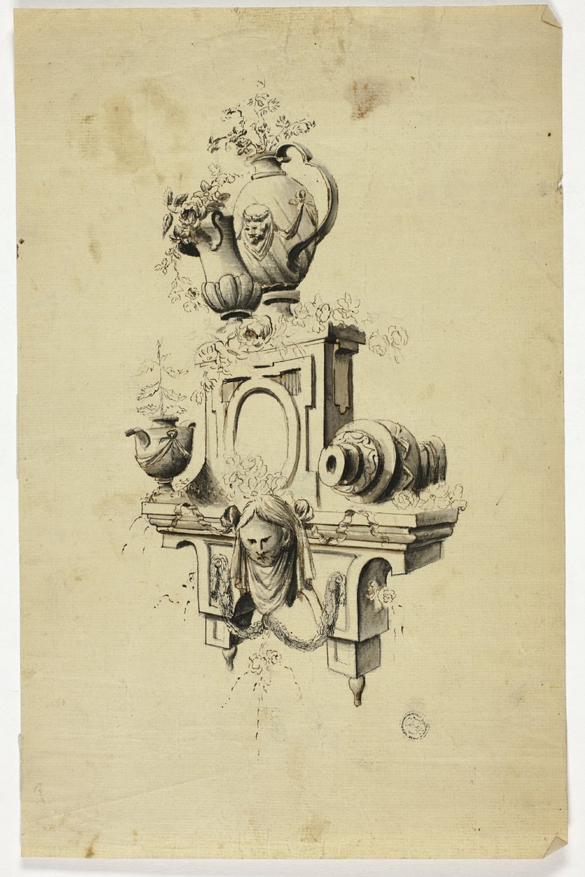 Desenho de uma peça de chaminé de Unknown Italian