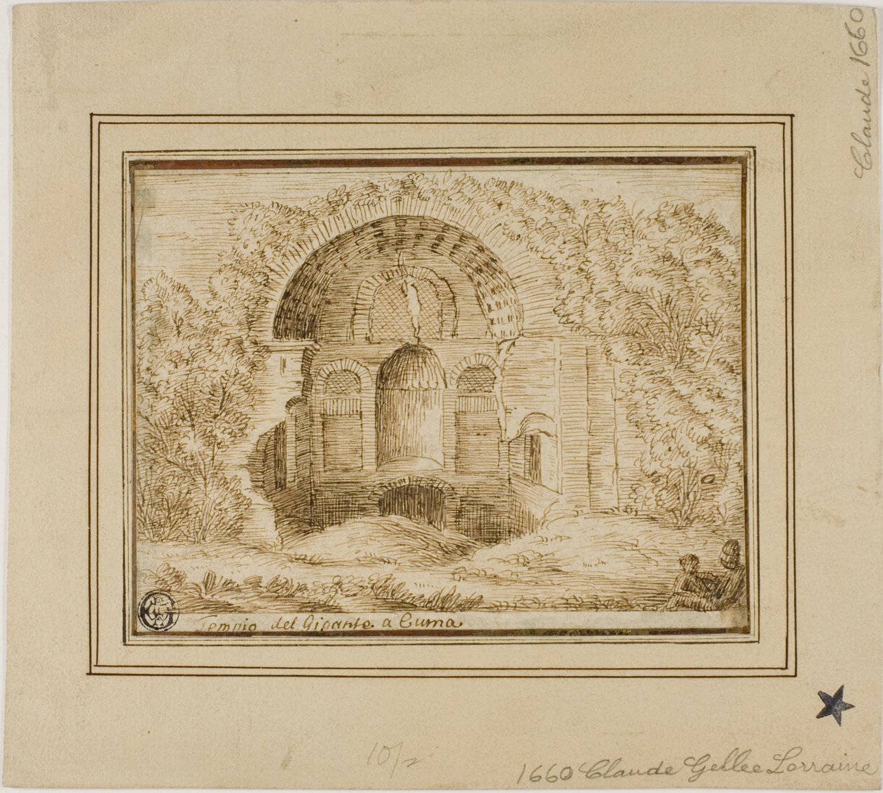 Templo dos Gigantes em Cumae de Unknown Italian