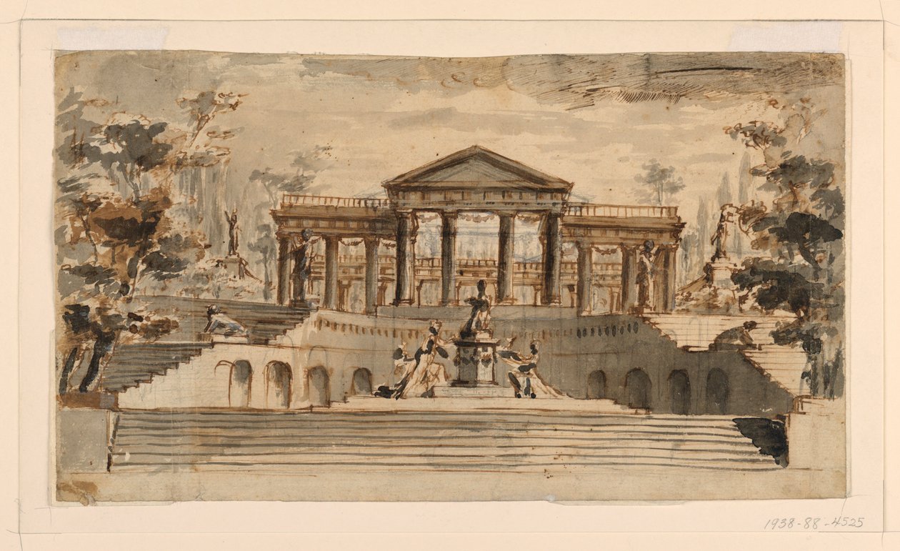 Cenário: Templo Aberto em um Jardim de Unknown, Italian