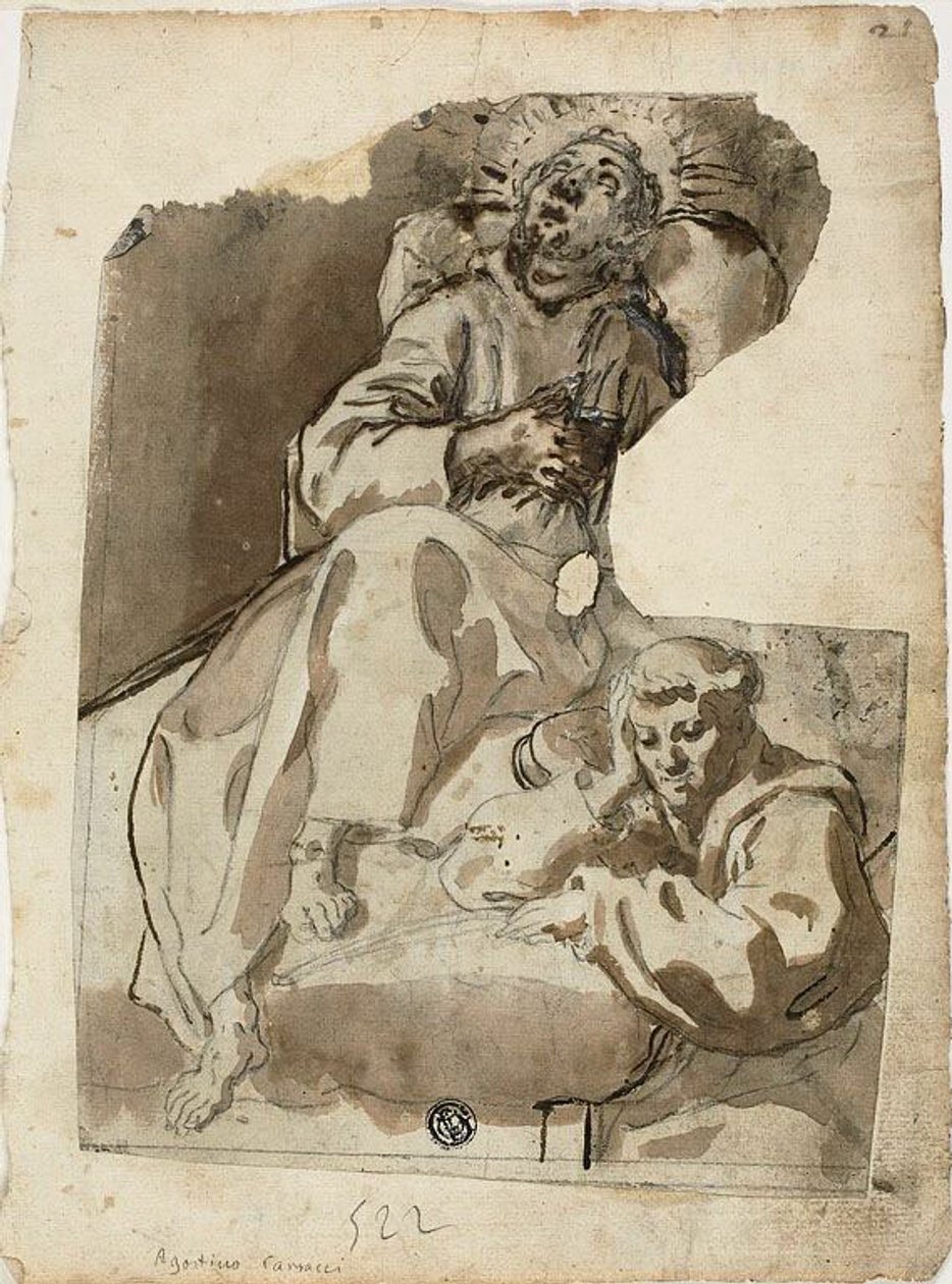 Morte de um santo de Unknown Sienese