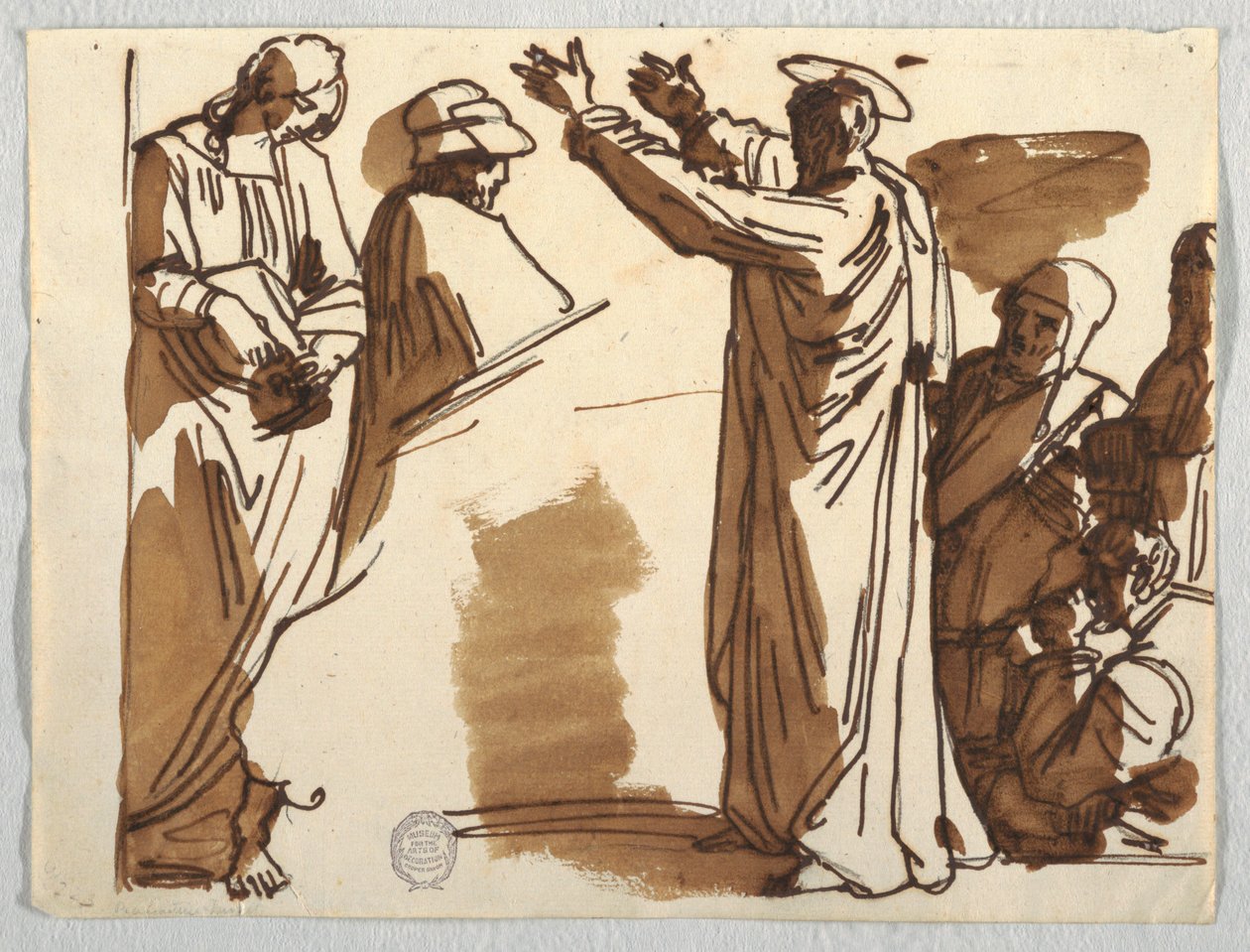 Desenho, Cartoons of Death of Ananias and St. Paul, segundo Rafael, ca. 1820 de Unknown artistUnknown artist
