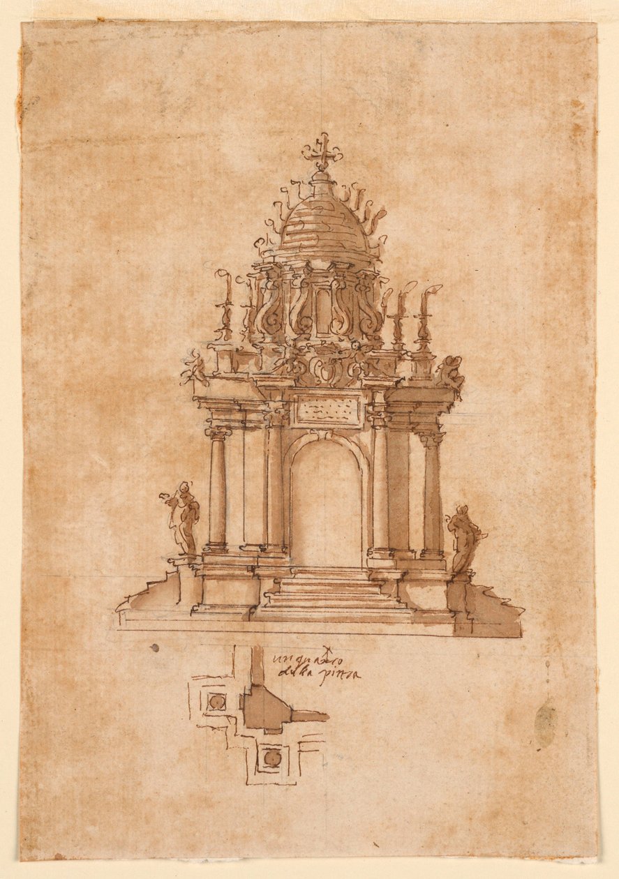 Desenho, Catafalco, ca. 1631 de Unknown artistUnknown artist
