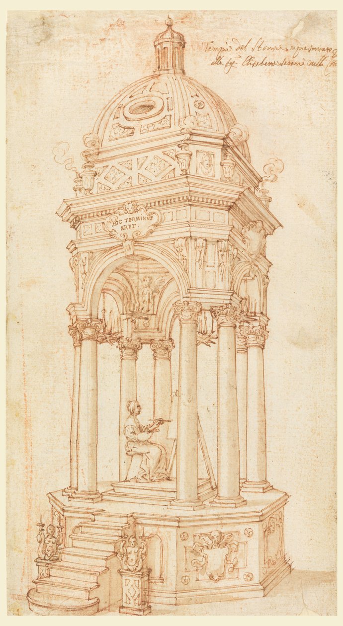 Desenho, Catafalco da artista bolgonhesa Elisabetta Sirani (1638-1665), 1665 de Unknown artistUnknown artist
