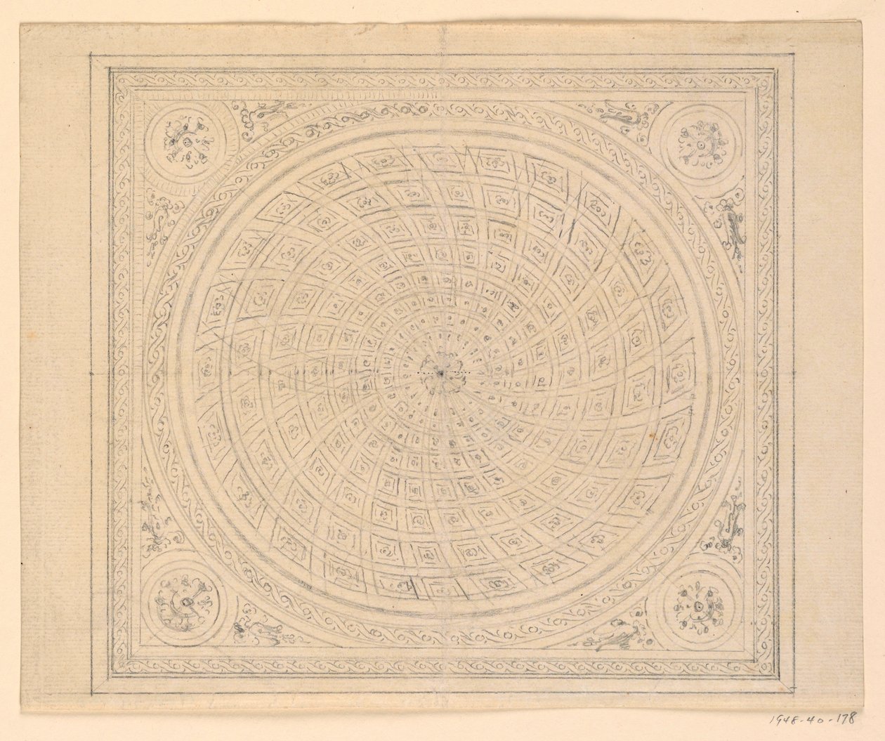 Desenho, Desenho do teto, 1815-22 de Unknown artistUnknown artist